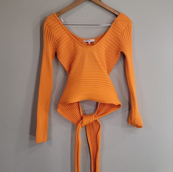 Tibi Tech Poly Ribbed Wrap Sweater - Picture 3 of 7